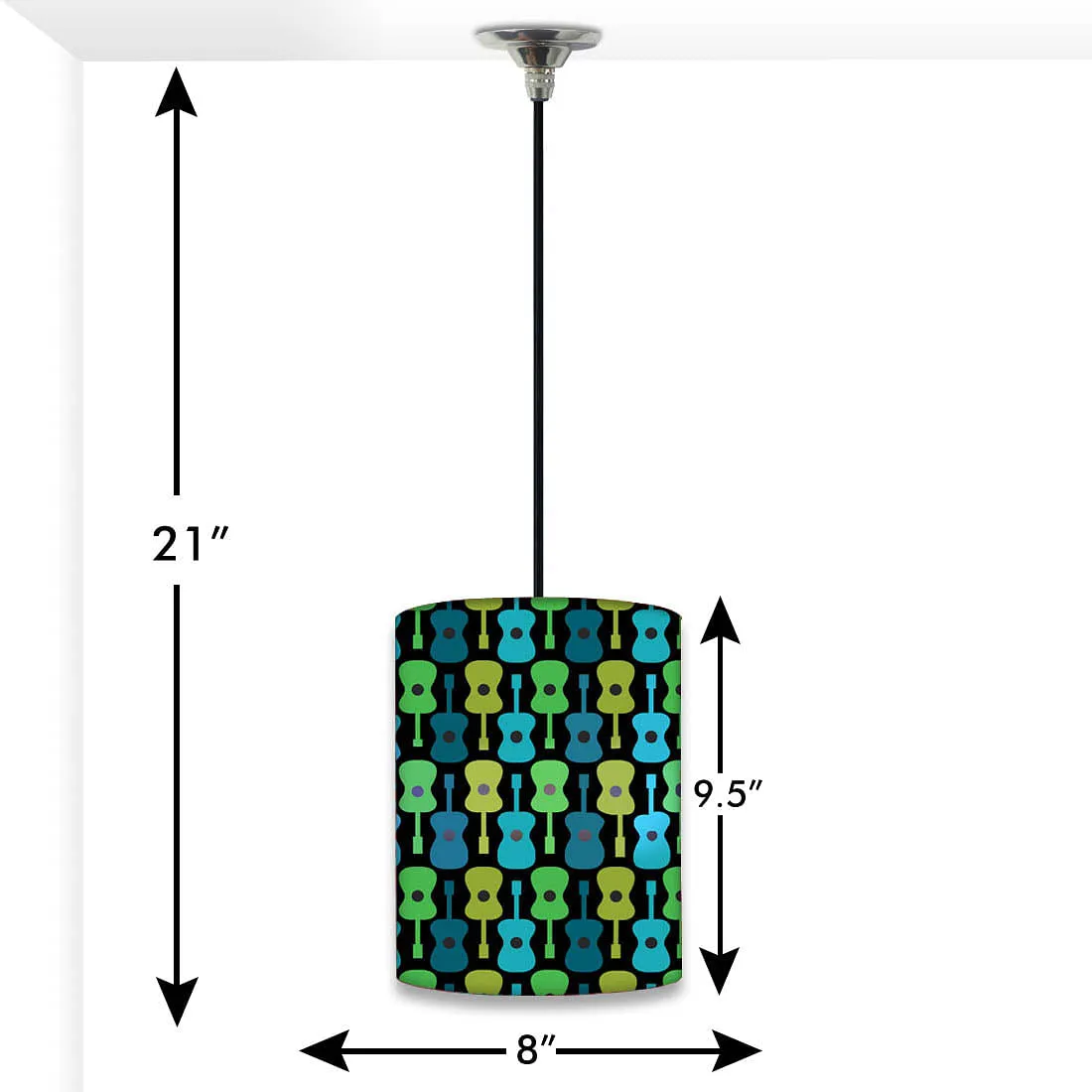 Indoor Hanging Pendant Lamp - Blue Guitars