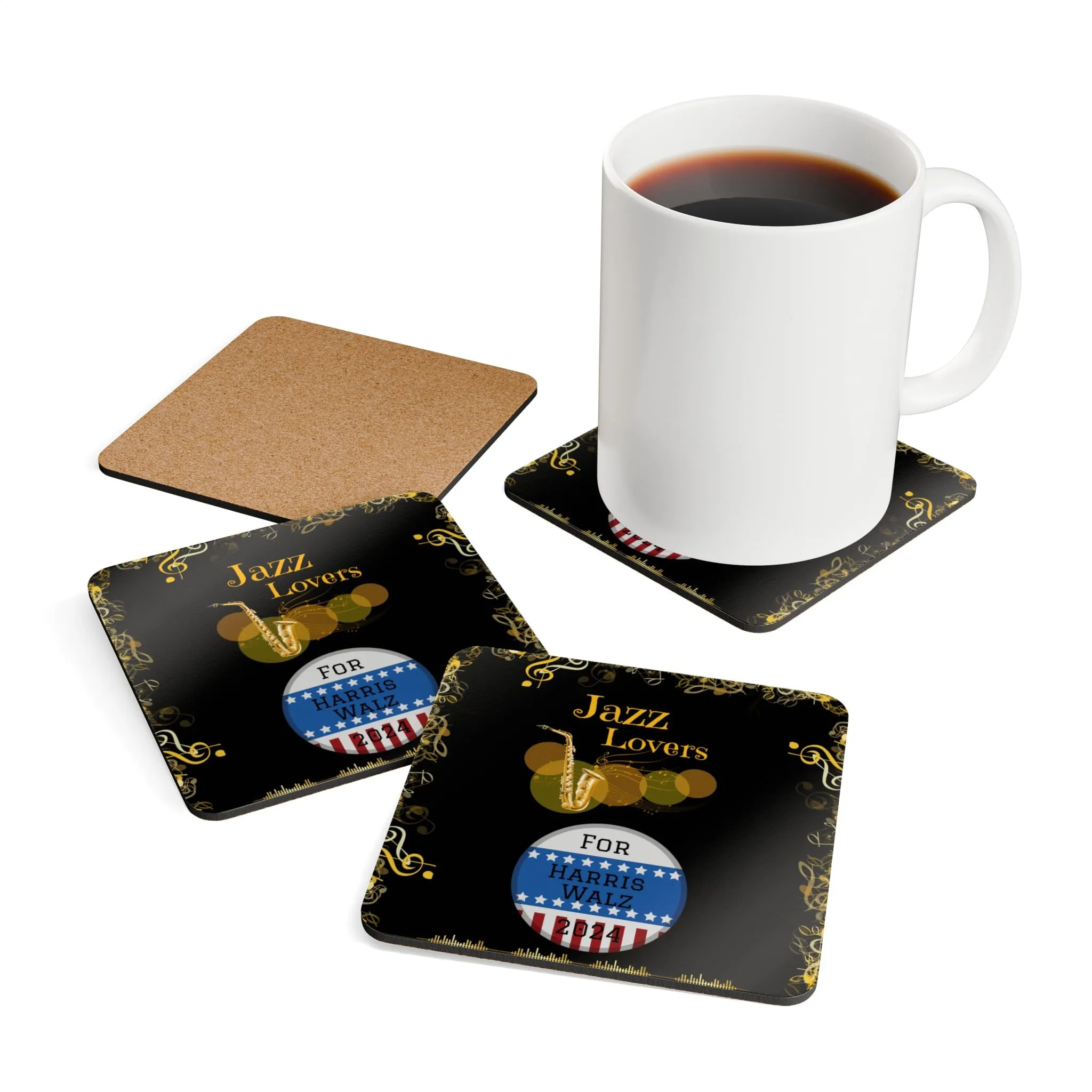 Jazz Lovers For Harris-Walz - coaster set