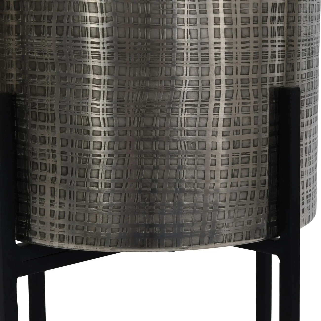 Libra Interiors Clyde Standing Planters in Nickel – Set of 2