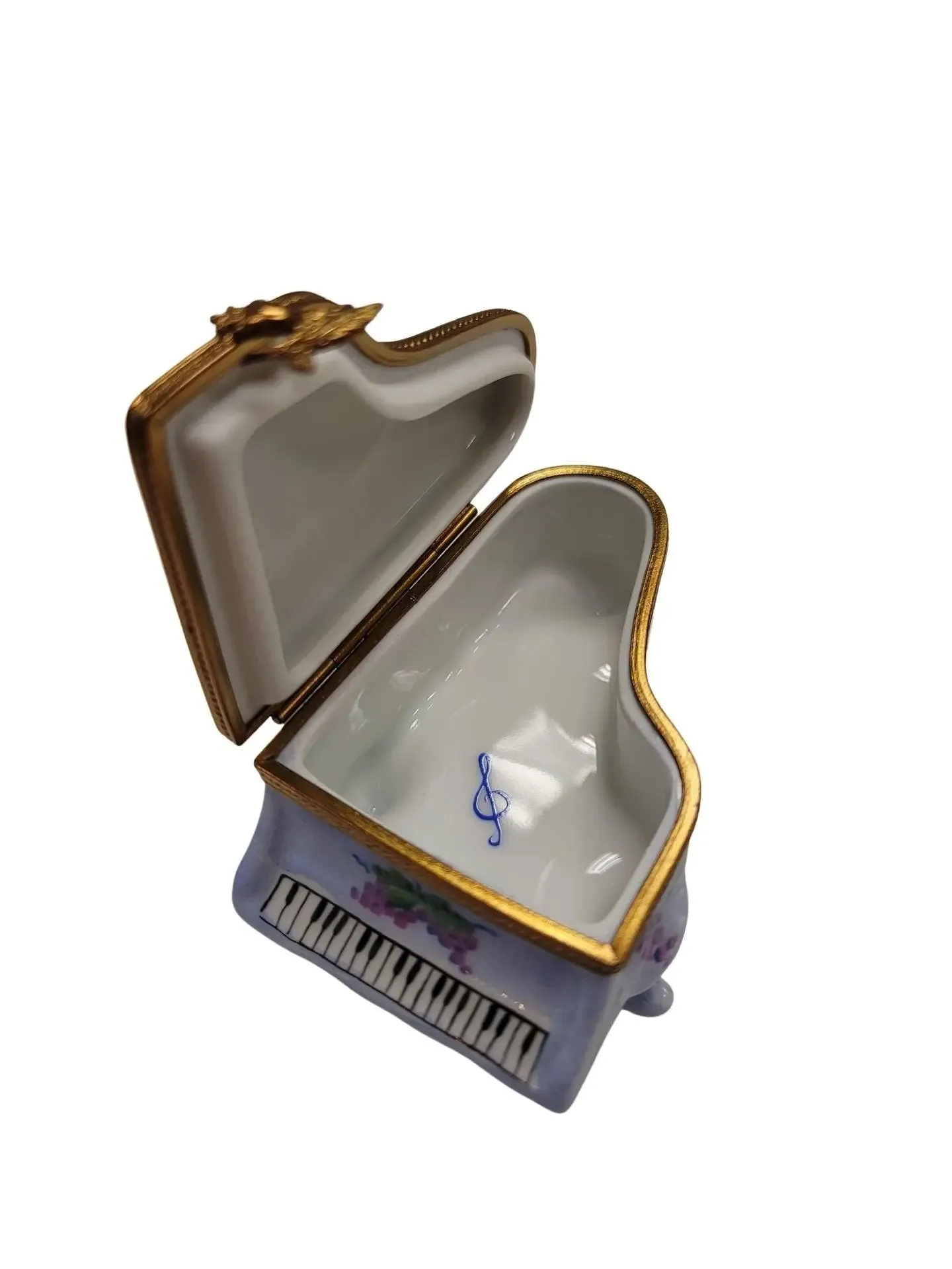 Light Blue Grand Piano with Flowers and Lute