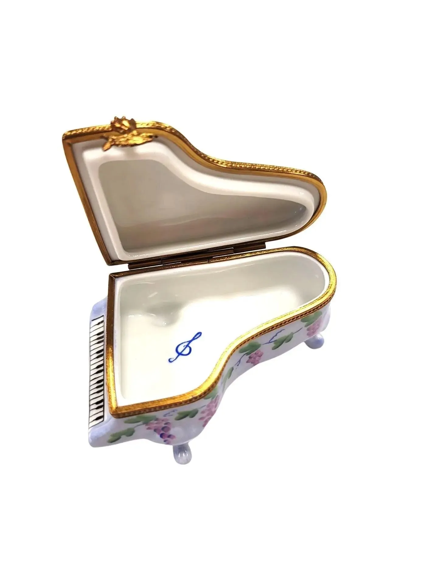 Light Blue Grand Piano with Flowers and Lute