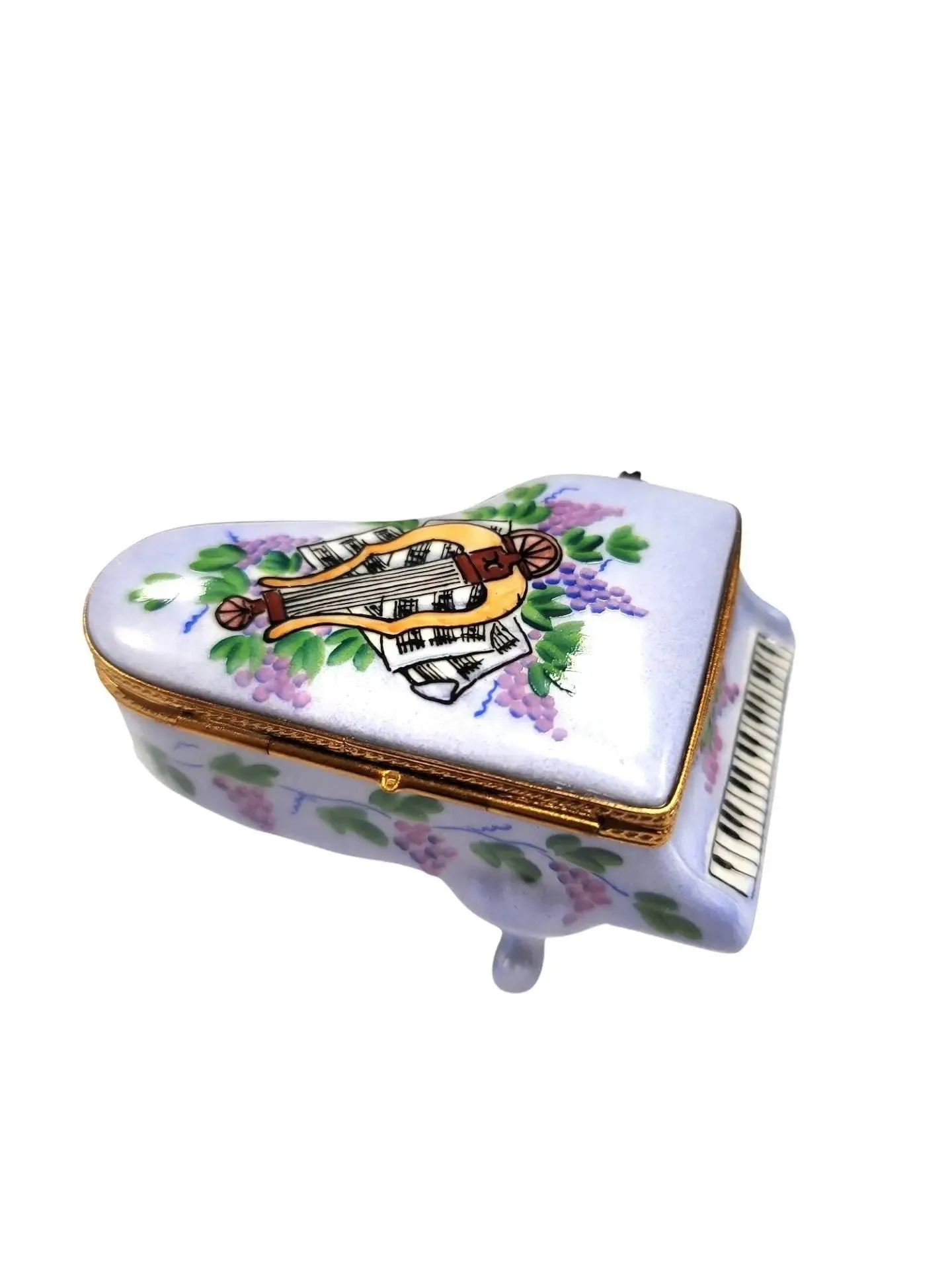 Light Blue Grand Piano with Flowers and Lute