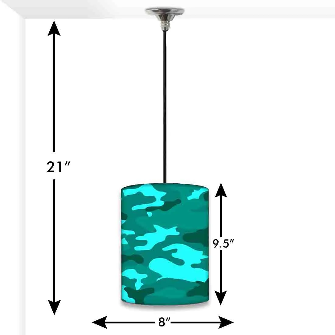 Modern Pendant Lamp Shade - Sea Blue Army Camouflage