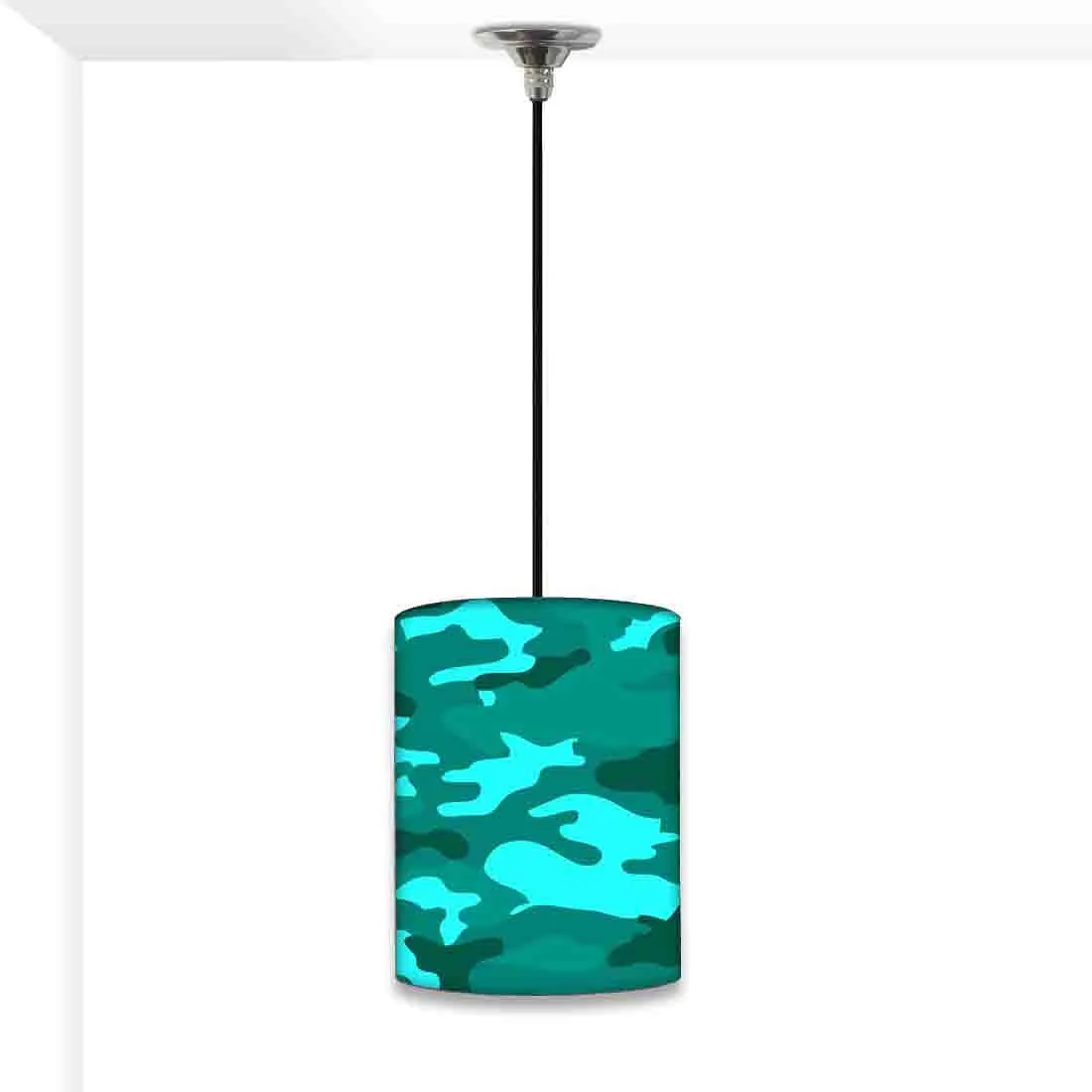 Modern Pendant Lamp Shade - Sea Blue Army Camouflage