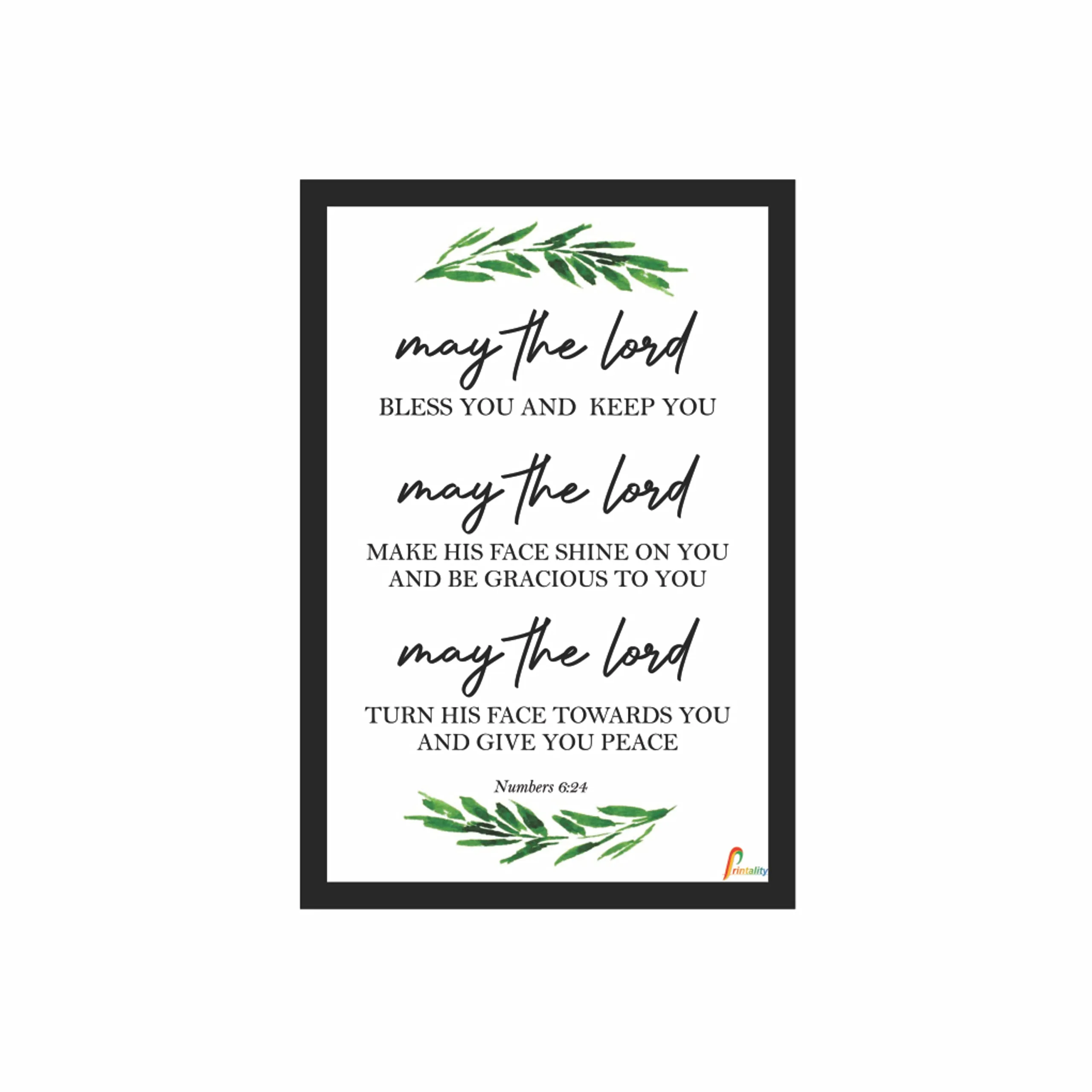 My the lord bless you and keep you | 12 x 18 inches | Photo Frame For wall and Home Decor| Photo Frame for Gifts | Printality |