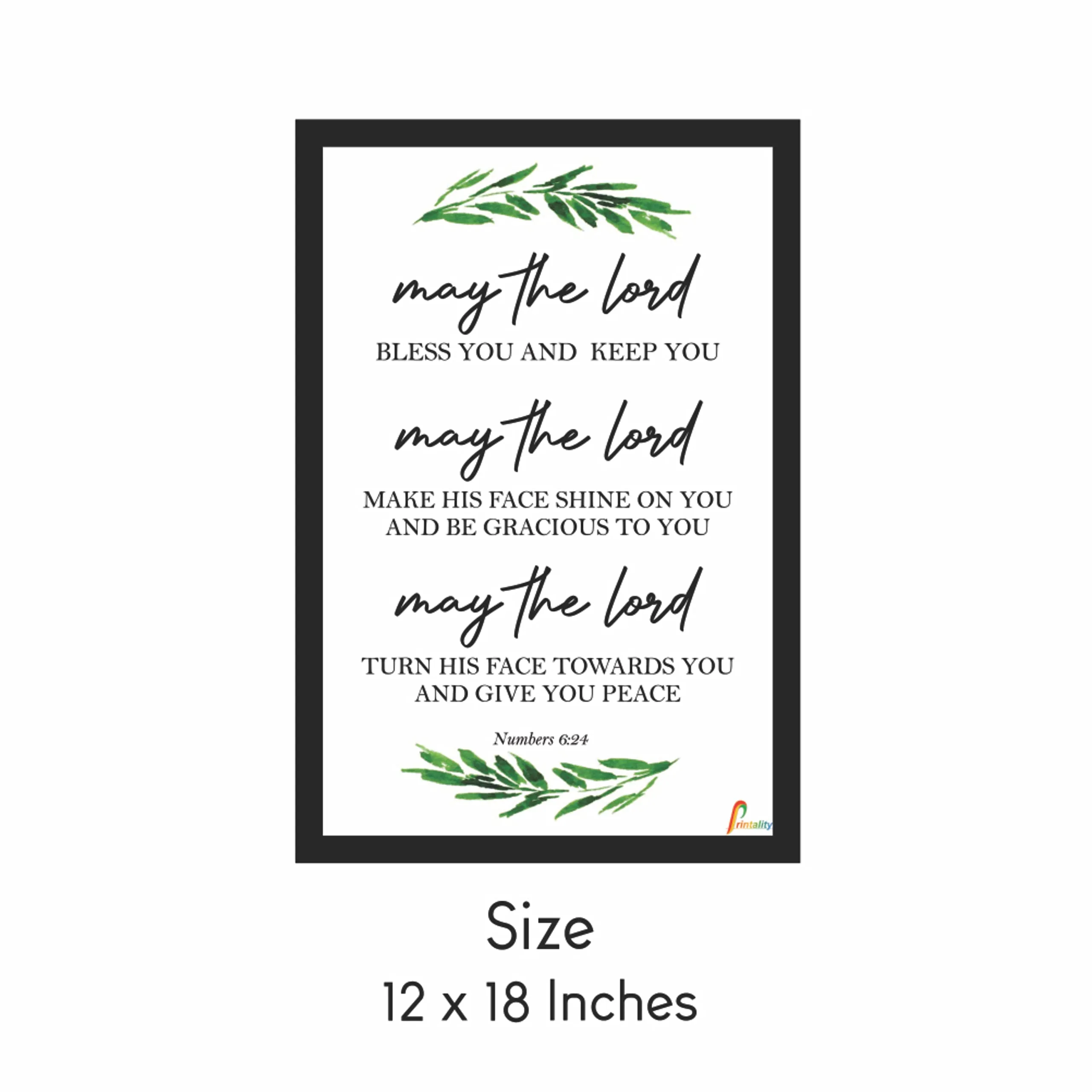 My the lord bless you and keep you | 12 x 18 inches | Photo Frame For wall and Home Decor| Photo Frame for Gifts | Printality |