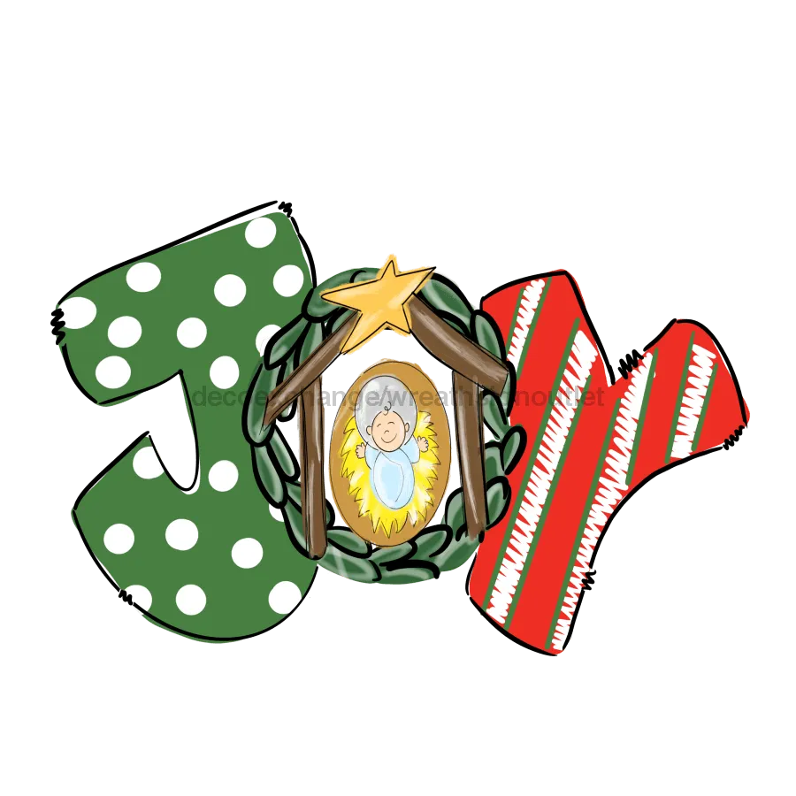 Nativity Sign, Christmas Joy Door Hanger, wood sign, DECOE-W-233, 22" Door Hanger