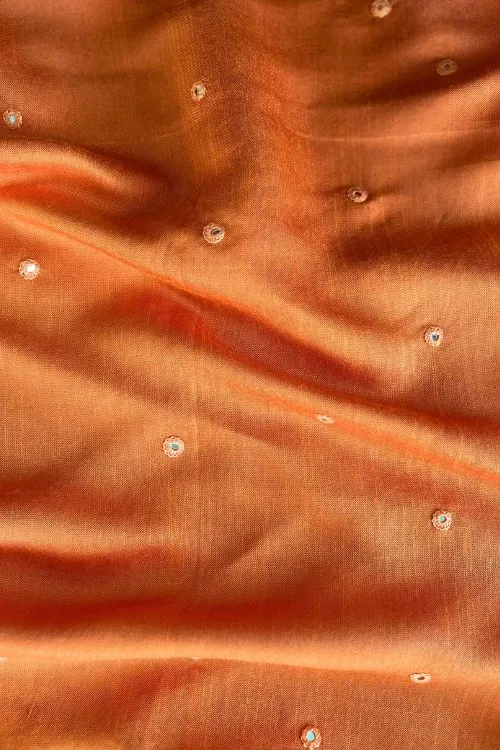 Okhai "Chamak" Hand-Embroidered Mirror Work Pure Silk Blouse Piece