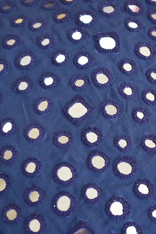 Okhai 'Sweet Home' Pure Cotton Mirror Work Cushion Cover