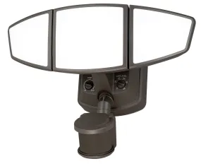 Omega Dualux 3-Light Motion Sensor Security Light in Bronze