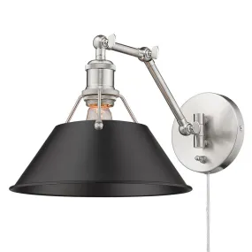 Orwell 1 Light Articulating Wall Sconce PEWTER WITH BLACK SHADE