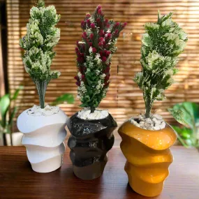 Pancakes Stack Fiber Pot With Plant