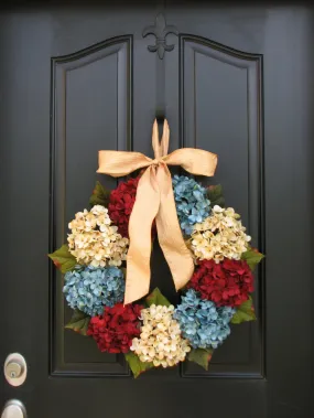 Patriotic Hydrangea Wreath