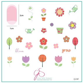 Patterned Spring - Three (CjS-287) Steel Nail Art Layered Stamping Plate