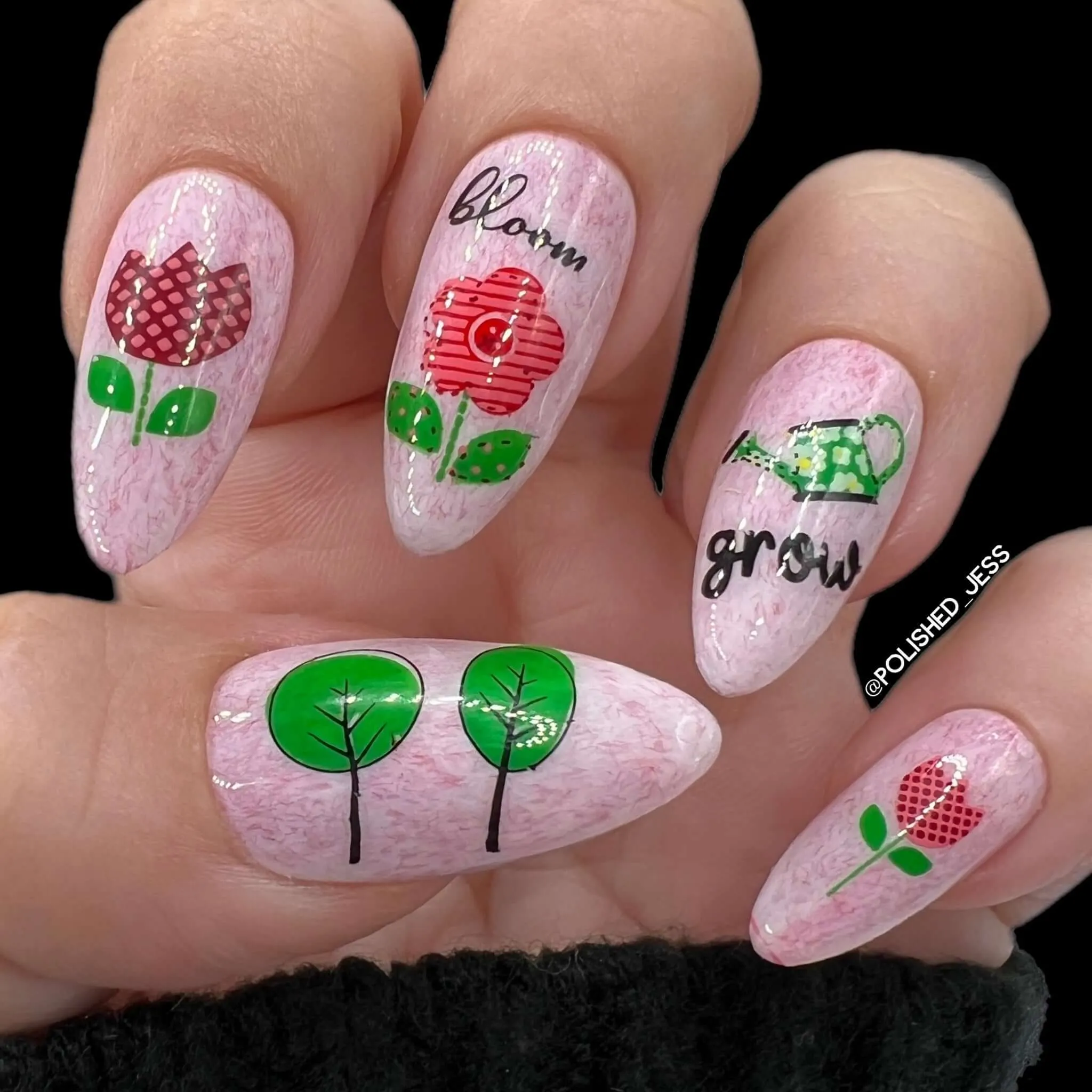 Patterned Spring - Three (CjS-287) Steel Nail Art Layered Stamping Plate