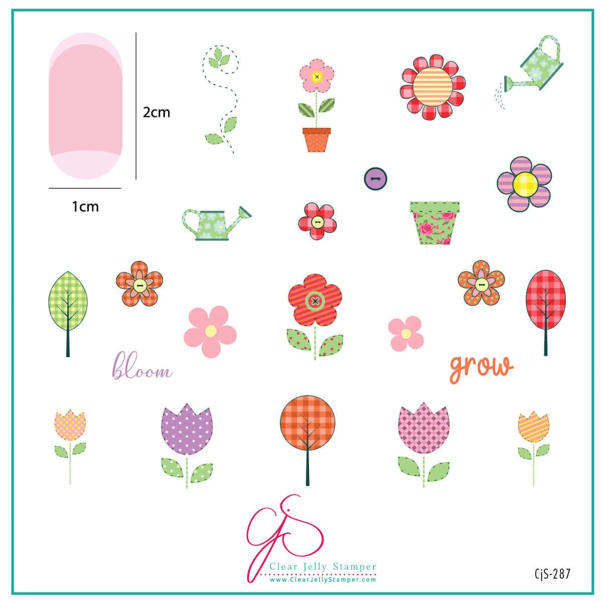Patterned Spring - Three (CjS-287) Steel Nail Art Layered Stamping Plate