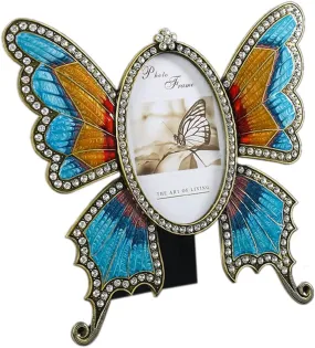 Picture Frame Floral Design Metal  with HD GlassButterfly)