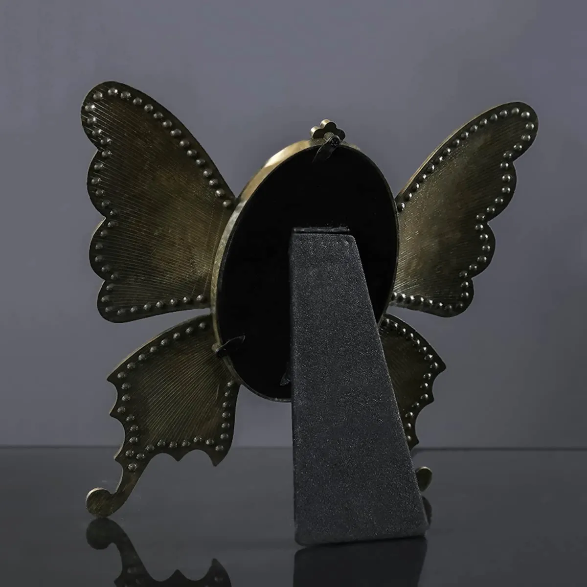 Picture Frame Floral Design Metal  with HD GlassButterfly)