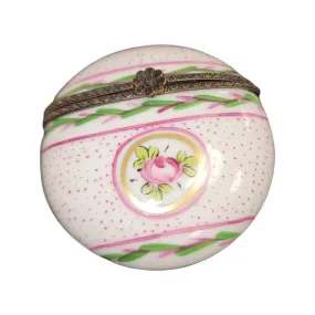 Pink Flat Round Pill Box