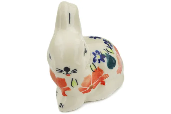 Polish Pottery 3" Bunny Figurine Grecian Fields