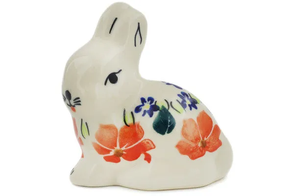 Polish Pottery 3" Bunny Figurine Grecian Fields
