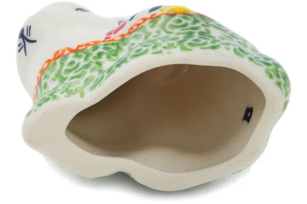 Polish Pottery 3" Bunny Figurine Tulip Ring