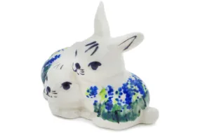 Polish Pottery 4" Bunny Figurine Garden Whispers UNIKAT