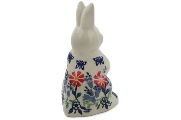 Polish Pottery 5" Bunny Figurine Last Summer Flowers
