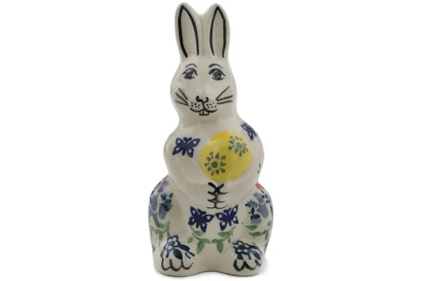 Polish Pottery 5" Bunny Figurine Last Summer Flowers