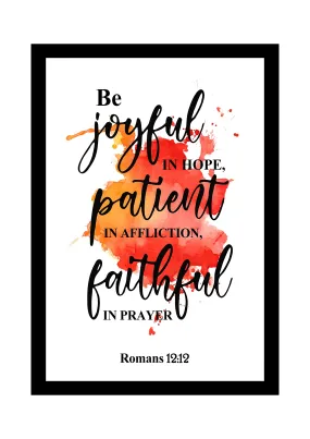 Printality Wall Photo Frame Joyful||Patient||Faithful Bible Verse Printed Wall Hanging Photo Frame for Home Photo Frames for wall dacoration, multi color
