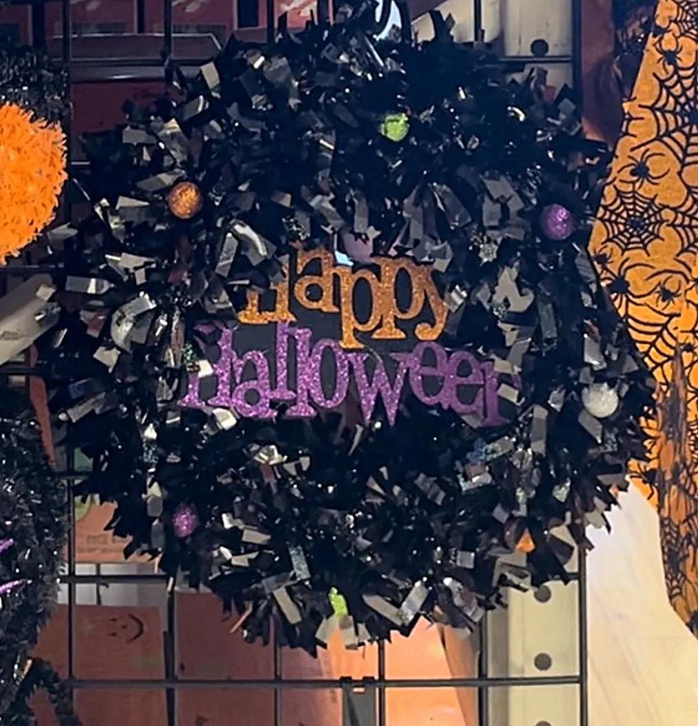 "Happy Halloween" Glitter Wreath