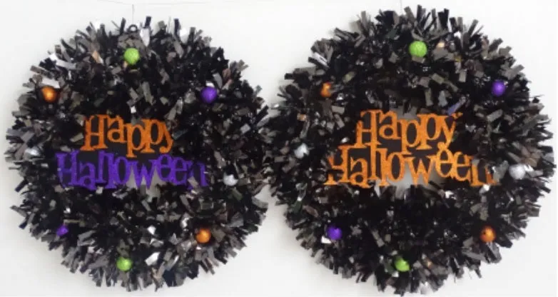 "Happy Halloween" Glitter Wreath