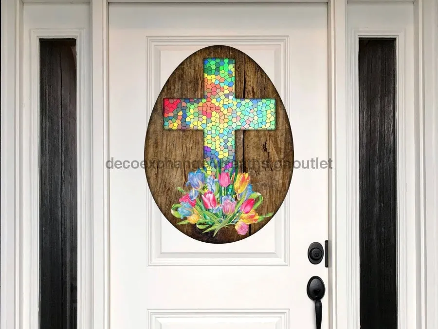Religious Easter, Easter Egg Sign, Easter Sign, wood sign, Door Hanger, DECOE-W-420, 22" Door Hanger