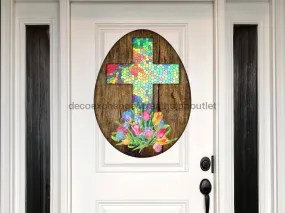 Religious Easter, Easter Egg Sign, Easter Sign, wood sign, Door Hanger, DECOE-W-420, 22" Door Hanger