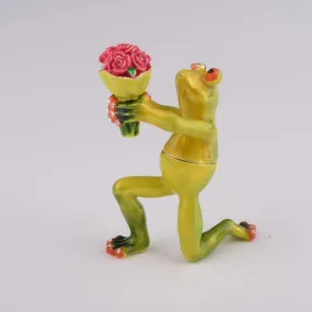 Romantic Frog Holding Flowers