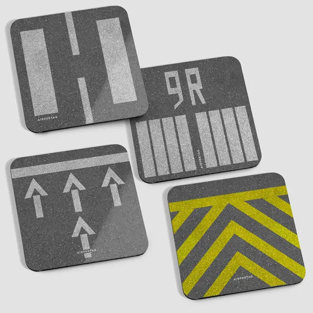 RUNWAY - 4 Coasters Set