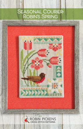 Seasonal Courier: Robin's Spring Cross Stitch PDF Pattern