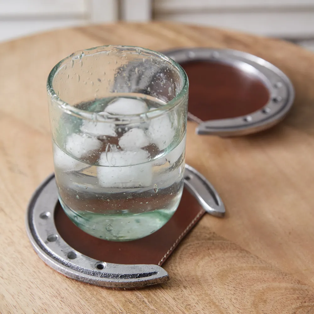 Set of 4 Rustic Horseshoe Coasters