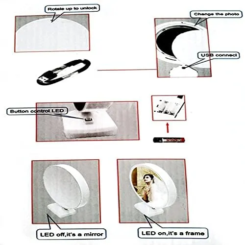 Sharma Cards™ Personalized Customized Magic Mirror College Photo Frame with LED Light (9 Photo Required Only)