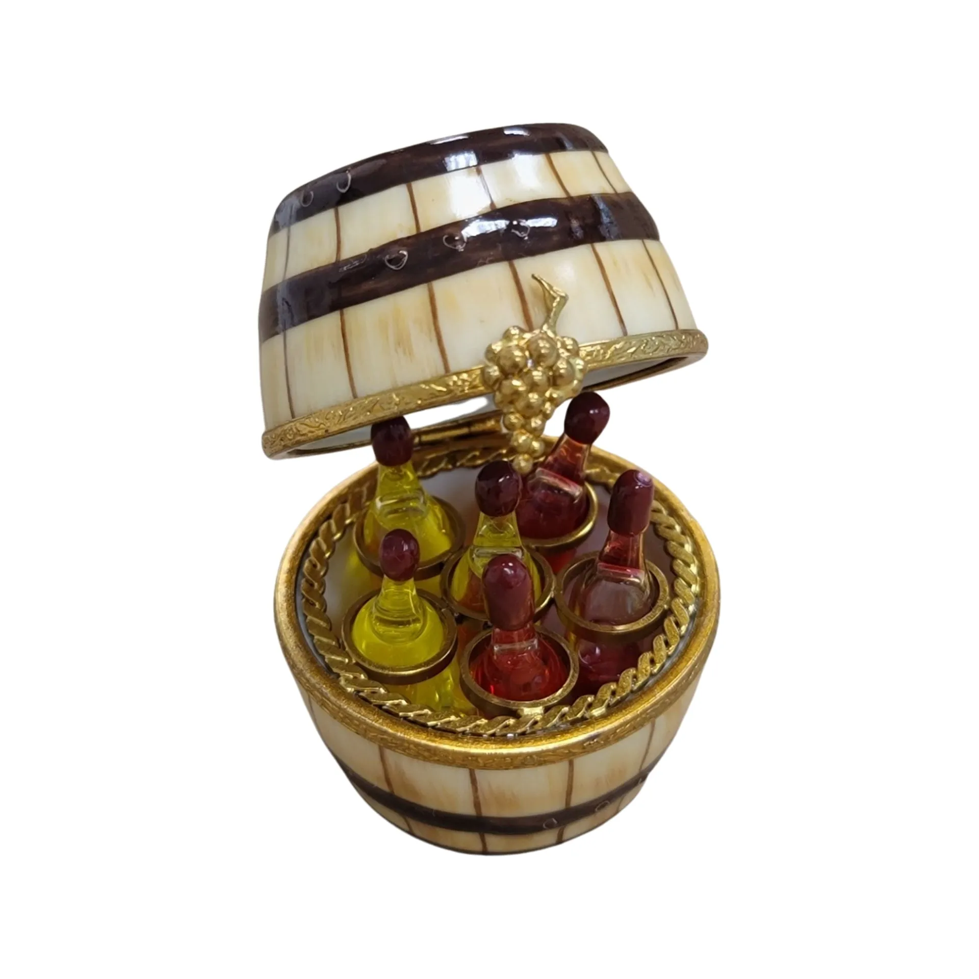 Six Wine Bottles in Barrel