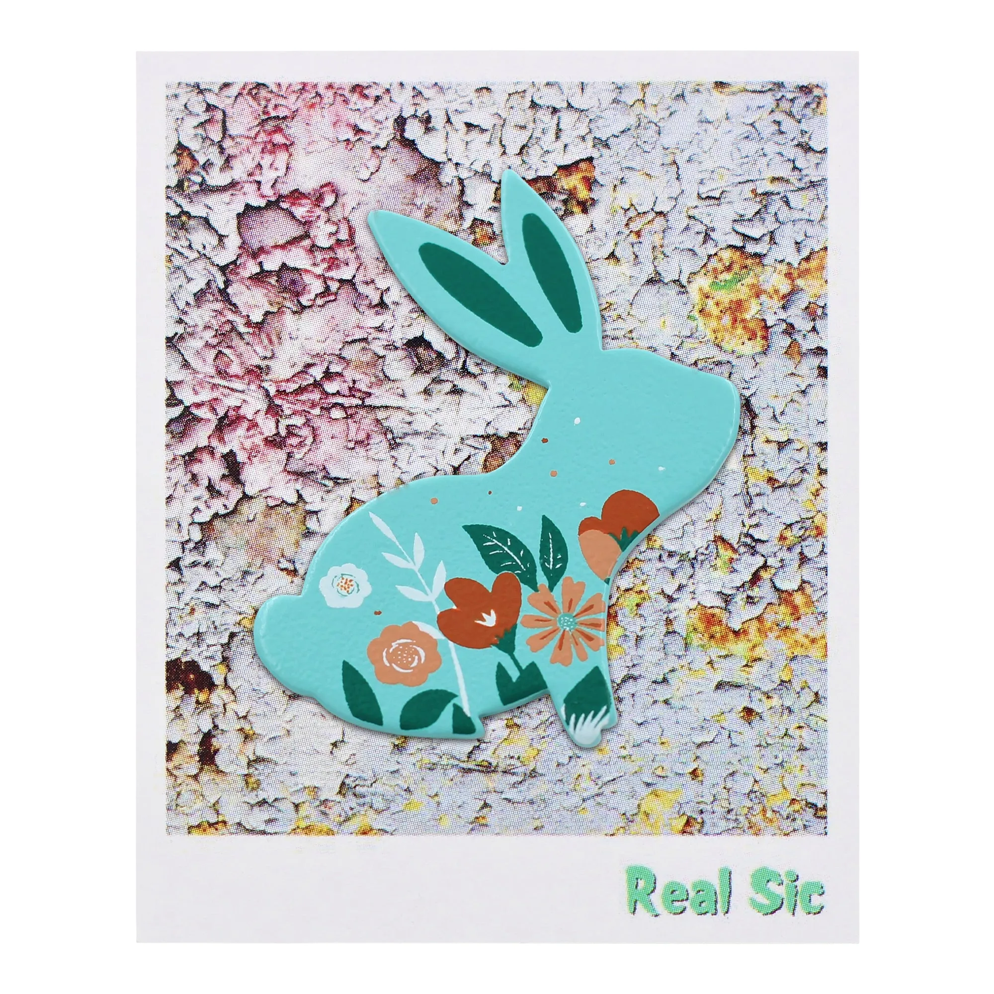 Spring Bunny with Flowers Enamel Pin Floral Rabbit Lapel Pin