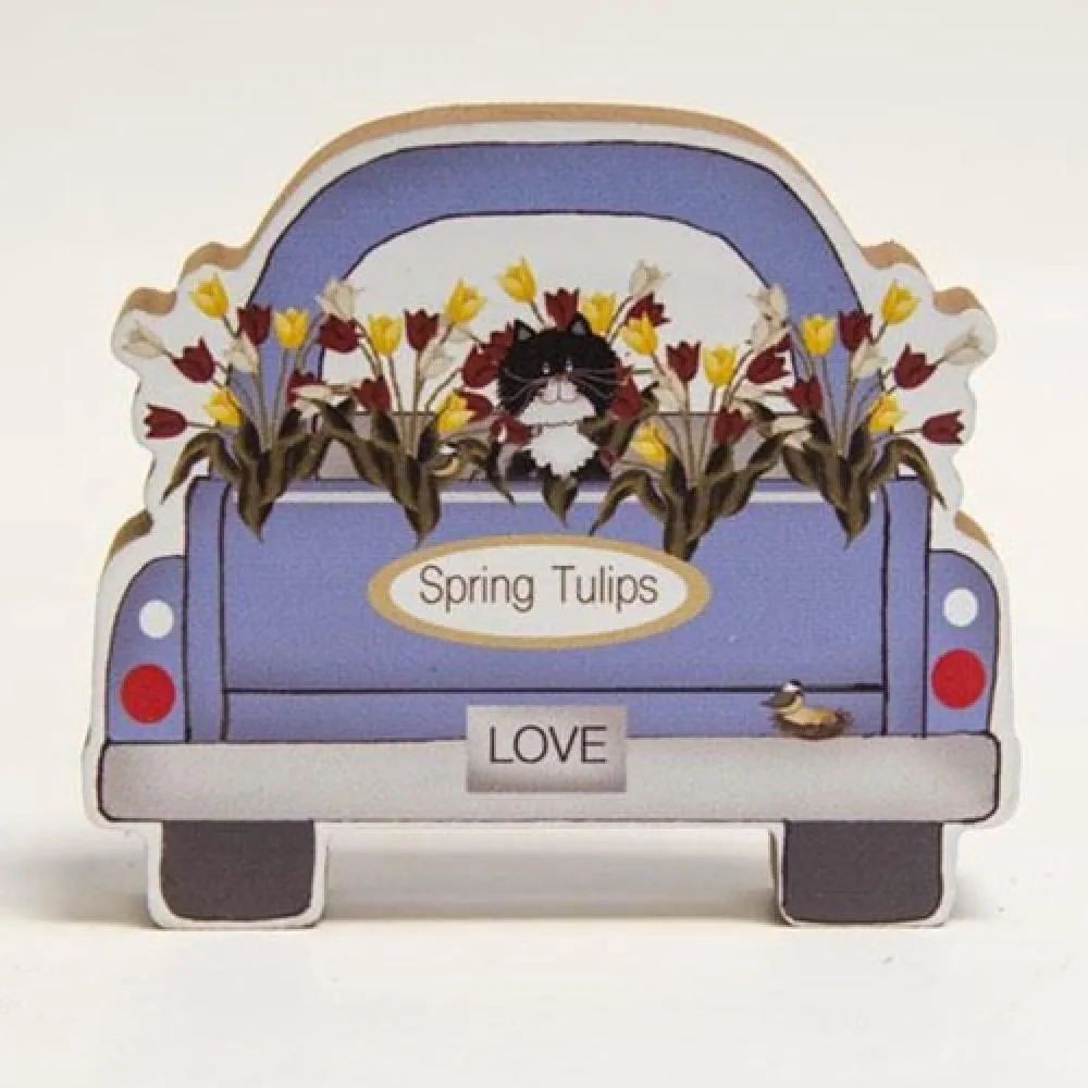 *Spring Tulips Chunky Truck w/Cat