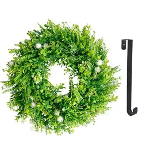 Spring Wreaths for Front Door- 20" St Patrick's Day Door Wreath Farmhouse Greenery Artificial Green Leaves Wreaths Wreath Hanger