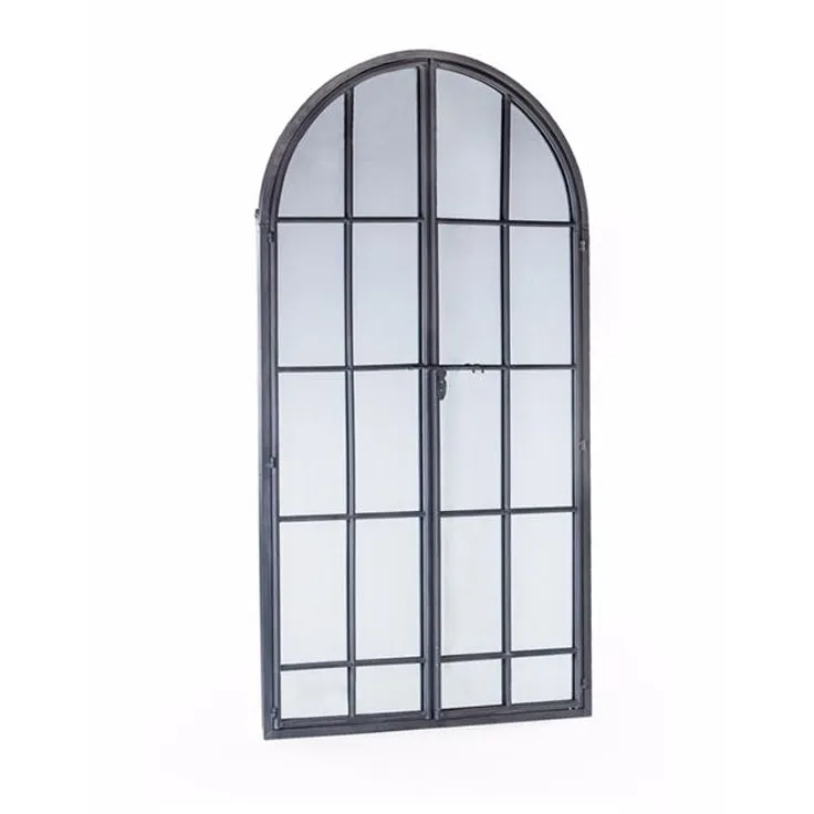 Tall Arched Grey 'Door' Window Mirror 170 cm