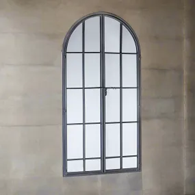 Tall Arched Grey 'Door' Window Mirror 170 cm