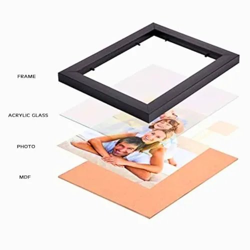 The Deqor Wall Photo Frame - 5x7 Inch | Classic Design with 2 mm Acrylic Sheet Front | Wall Mount or Tabletop Display | Perfect for Home Decor | Gift for Family and Friends | Silver Picture Frame | PF57A2 - Pack of 2