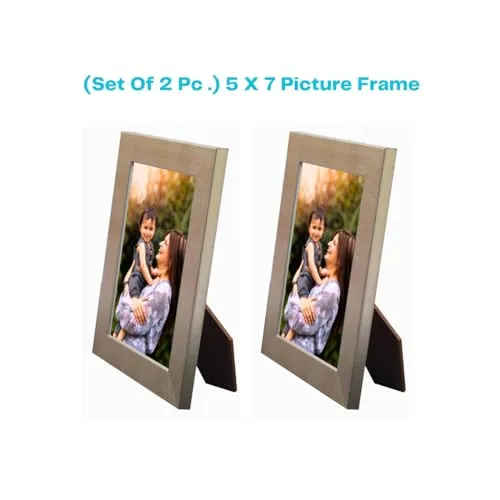 The Deqor Wall Photo Frame - 5x7 Inch | Classic Design with 2 mm Acrylic Sheet Front | Wall Mount or Tabletop Display | Perfect for Home Decor | Gift for Family and Friends | Silver Picture Frame | PF57A2 - Pack of 2