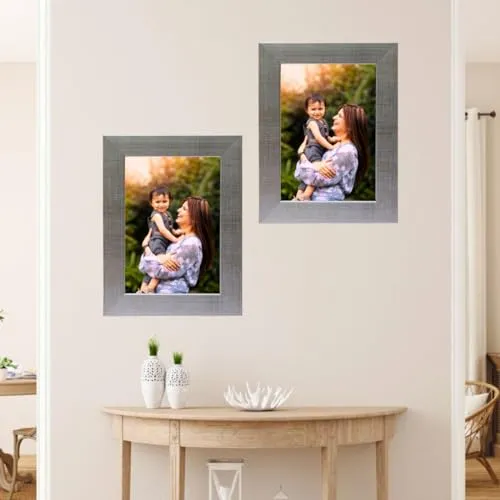 The Deqor Wall Photo Frame - 5x7 Inch | Classic Design with 2 mm Acrylic Sheet Front | Wall Mount or Tabletop Display | Perfect for Home Decor | Gift for Family and Friends | Silver Picture Frame | PF57A2 - Pack of 2