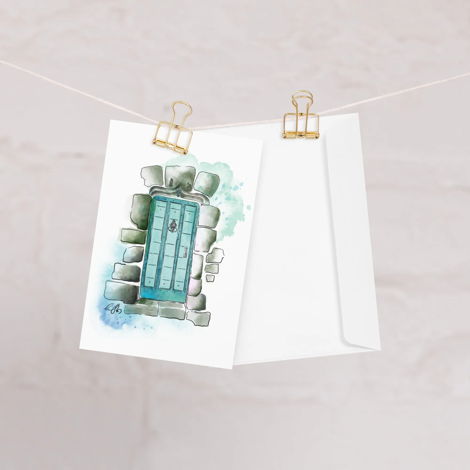 The Poets Door - French Watercolor - Greeting card