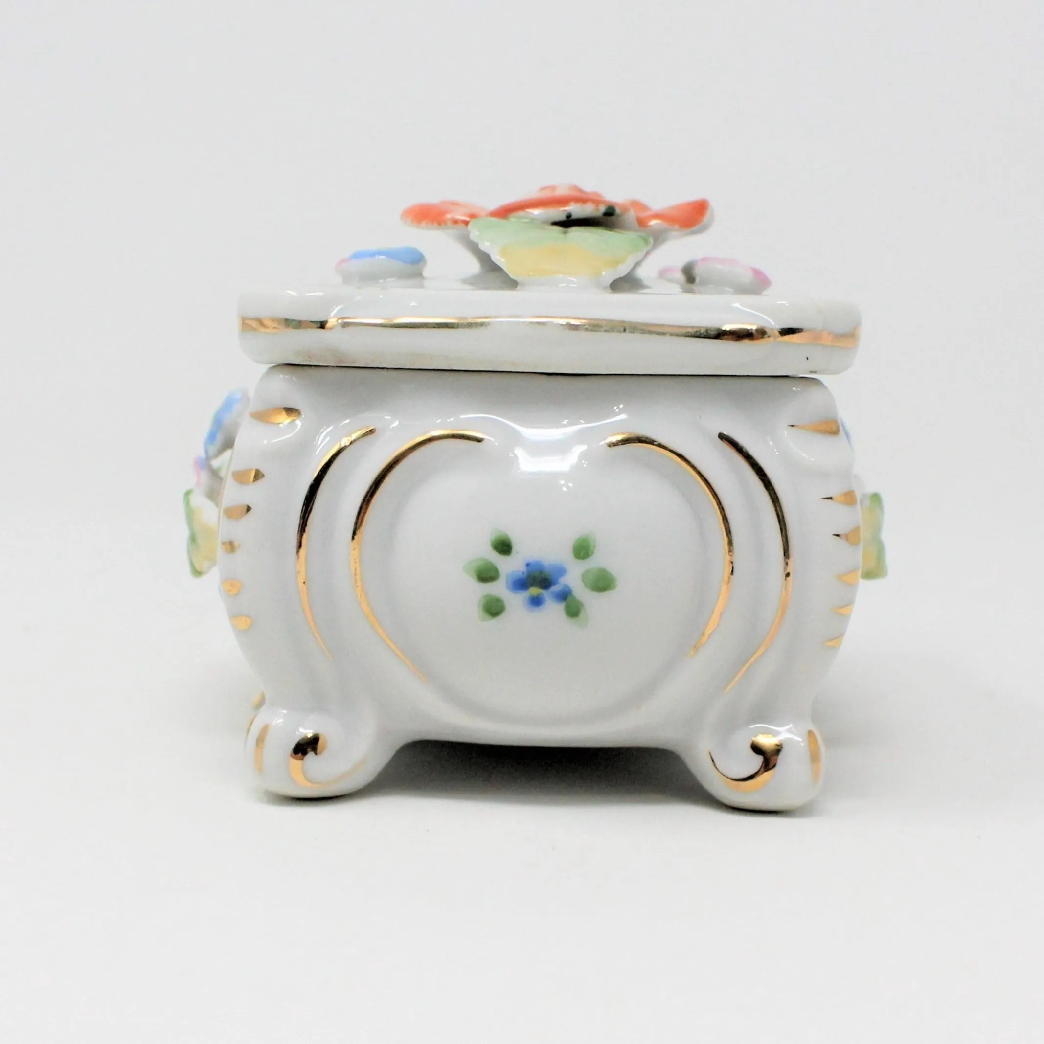 Trinket Box, TT Takito, Hand Painted Rose, Japan Porcelain, Vintage